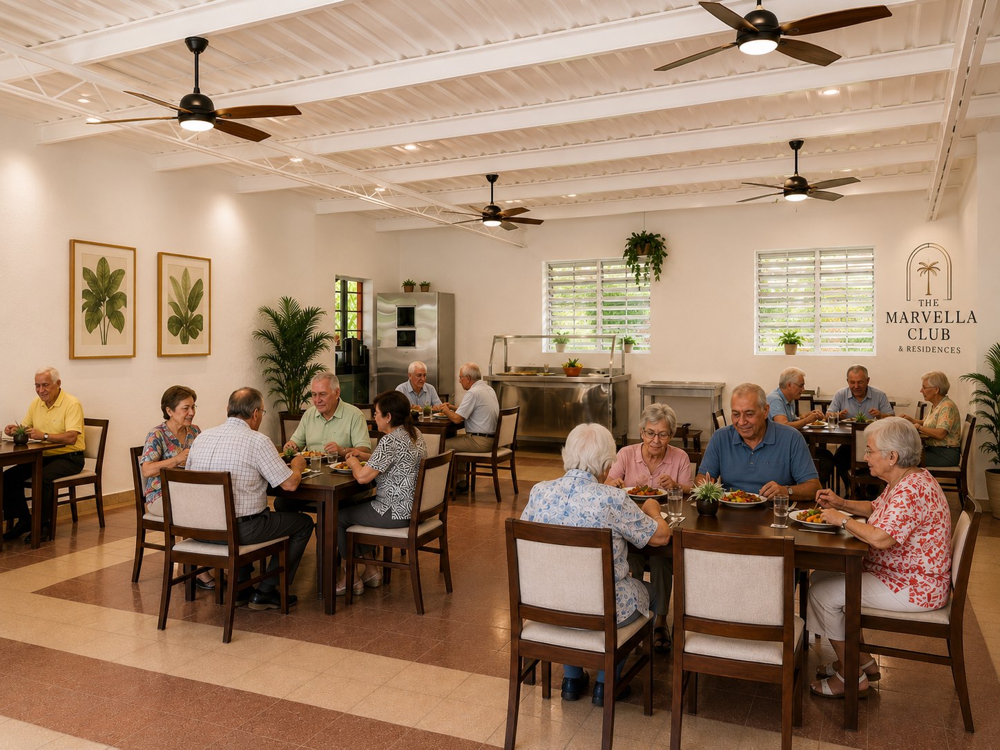 Comedor elegante con alimentación balanceada